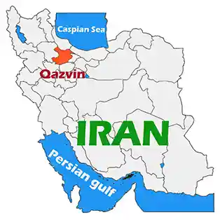 Qazvin on map